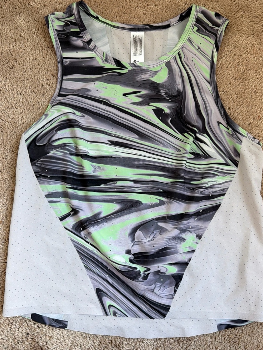 lululemon athletica Marble Print Tank Top in Black, Gray, Green, White